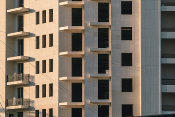Fototapeta na wymiar Modern unfinished building detail, architectural elements of modern house