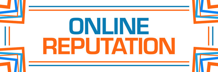 Fototapeta premium Online Reputation Blue Orange Random Borders Horizontal 