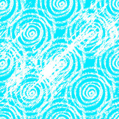 Blue pattern with white hand drawn spirals
