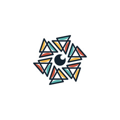Hexagon lens logo design vector unique, modern