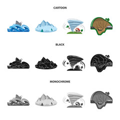Vector illustration of natural and disaster sign. Collection of natural and risk stock vector illustration.