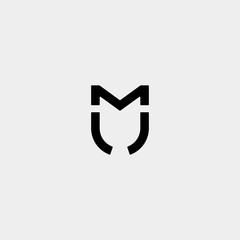 Letter JM MJ M J Monogram Logo Design Minimal Icon