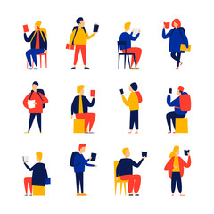 People read books. Flat illustration