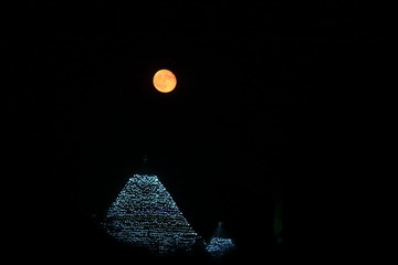 Beautiful round moon and illumination