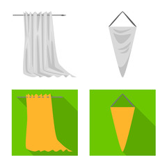 Vector design of texture and presentation logo. Set of texture and media stock symbol for web.