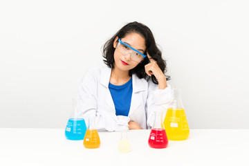 Young scientific asian girl