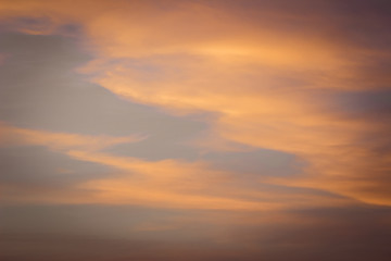 Fototapeta na wymiar Beautiful sunset sky with mixed blue and orange colors. Beauty of nature.