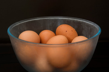 fresh eggs in a refrigerated bowl