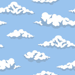 Clouds on the blue sky seamless pattern - 290272144