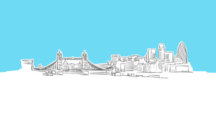 Obraz premium London Skyline Panorama Vector Sketch