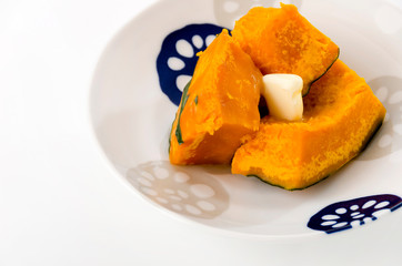 蒸かしカボチャのバター添え