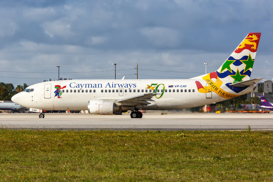 Cayman Airways Boeing 737-300 Airplane Miami Airport