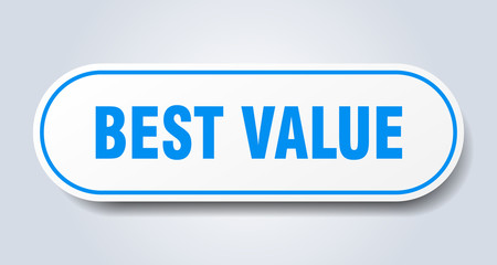 best value sign. best value rounded blue sticker. best value