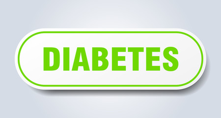 diabetes sign. diabetes rounded green sticker. diabetes