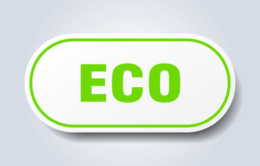 eco sign. eco rounded green sticker. eco