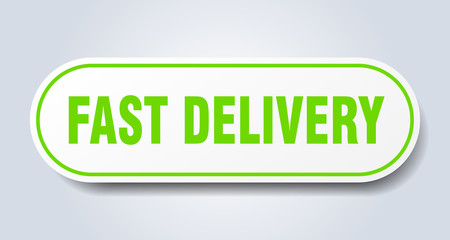 fast delivery sign. fast delivery rounded green sticker. fast delivery