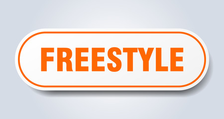 freestyle sign. freestyle rounded orange sticker. freestyle