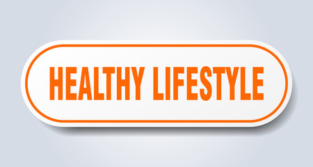 healthy lifestyle sign. healthy lifestyle rounded orange sticker. healthy lifestyle