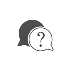 Help, query, question mark, support icon. Vector illustration, flat design.