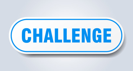 challenge sign. challenge rounded blue sticker. challenge