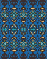 seamless pattern of borneo batik style. traditional Indonesian fabric motif. vector design inspiration. Creative textile background for fashion or cloth. culture motif of dayak