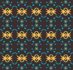 seamless pattern of borneo batik style. traditional Indonesian fabric motif. vector design inspiration. Creative textile background for fashion or cloth. culture motif of dayak