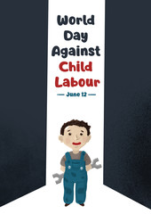 Poster of World Day Against Child Labour. June 12. Illustration