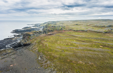 Cape Kekurskiy, Russia. Coast of the Arctic Ocean. Aerial.