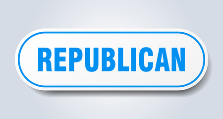 republican sign. republican rounded blue sticker. republican