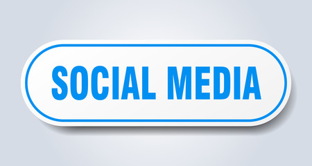 social media sign. social media rounded blue sticker. social media