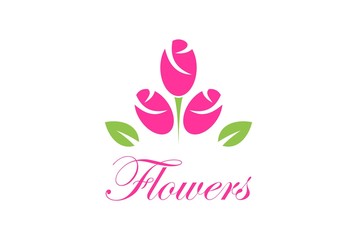 abstract flowers garden logo