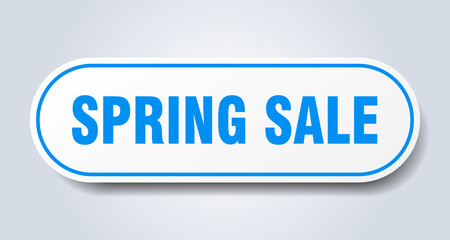 spring sale sign. spring sale rounded blue sticker. spring sale