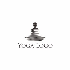 Vector hand lettering sketchy yoga logo
