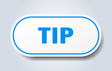 tip sign. tip rounded blue sticker. tip