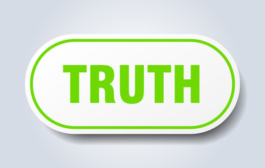 truth sign. truth rounded green sticker. truth