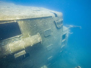 Captain's Bridge of the Sunken Ship Ledenik near Sestrunj Island, Croatia