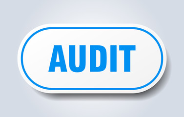 audit sign. audit rounded blue sticker. audit