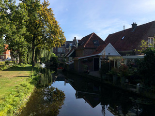 Fototapeta na wymiar Canal in the town Borculo, The Netherlands