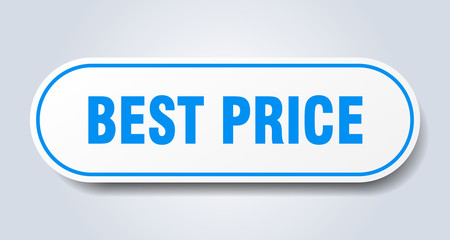 best price sign. best price rounded blue sticker. best price