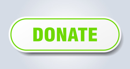 donate sign. donate rounded green sticker. donate