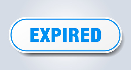 expired sign. expired rounded blue sticker. expired