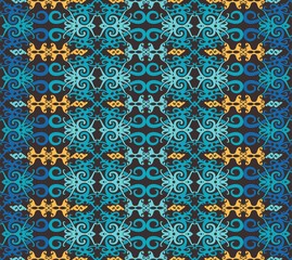 traditional seamless pattern of batik motif. Stylish fabric vector design. Creative textile background for fashion or cloth. Borneo style