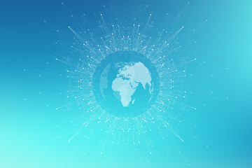 Big data visualization. Geometric abstract background visual information complexity. Futuristic infographics design. Technology background with connected line and dots, wave flow. Vector illustration