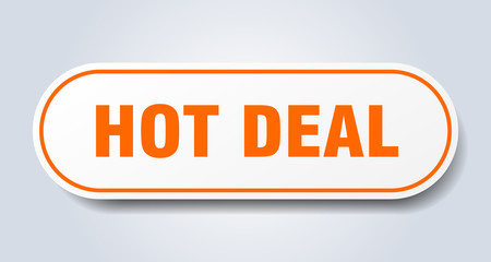 hot deal sign. hot deal rounded orange sticker. hot deal