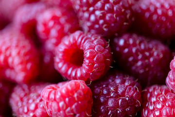 Raspberries in a white plate