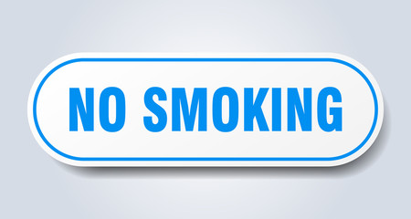 no smoking sign. no smoking rounded blue sticker. no smoking