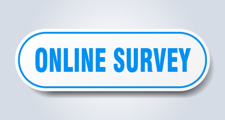 online survey sign. online survey rounded blue sticker. online survey