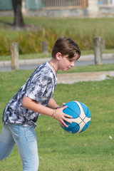 Young man with a basketball