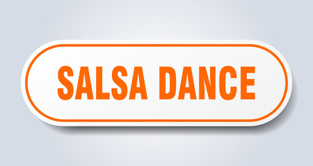 salsa dance sign. salsa dance rounded orange sticker. salsa dance