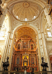 Fototapeta premium High altar and renaissance vaults of the famous Cathedral - Mosque of Cordoba World Heritage Site by Unesco, one of the most visited monuments of Andalusia and Spain